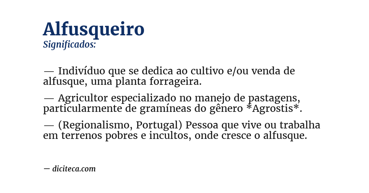 Significado de alfusqueiro