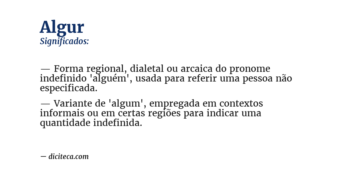 Significado de algur