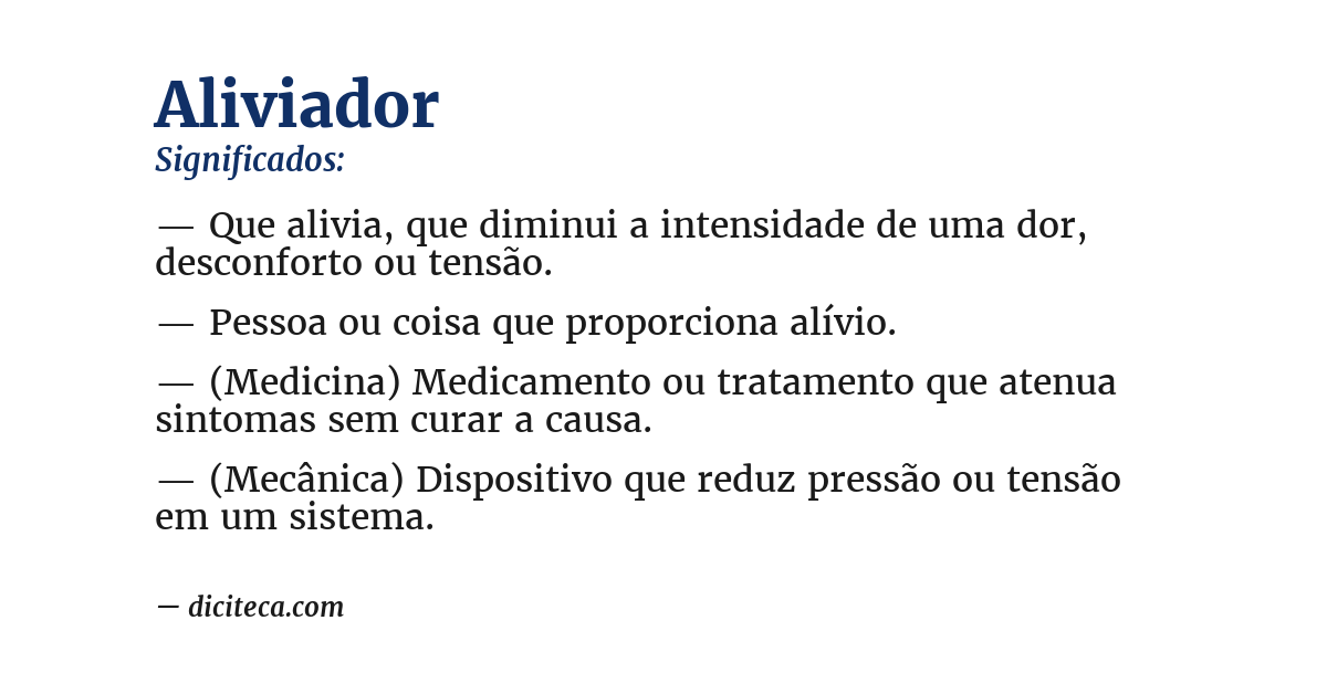 Significado de aliviador