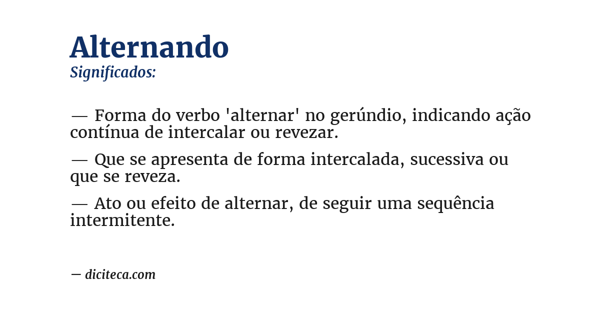 Significado de alternando