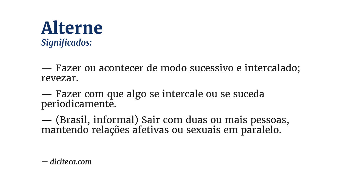 Significado de alterne