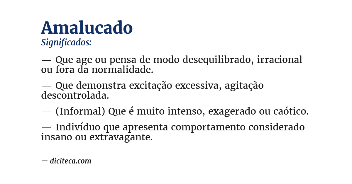 Significado de amalucado
