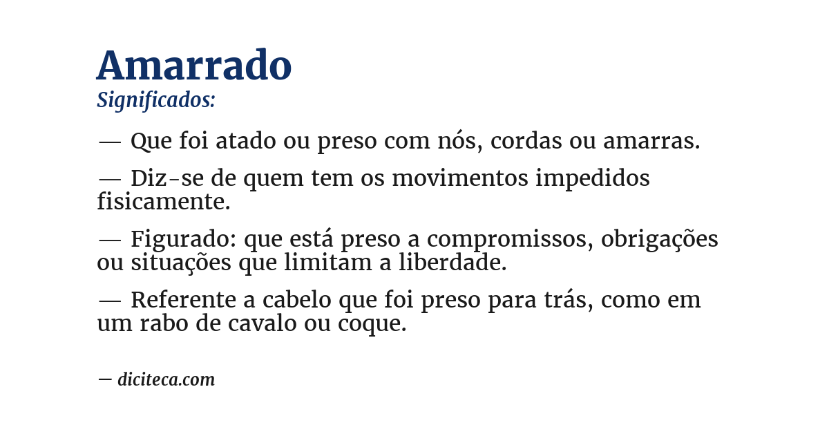 Significado de amarrado