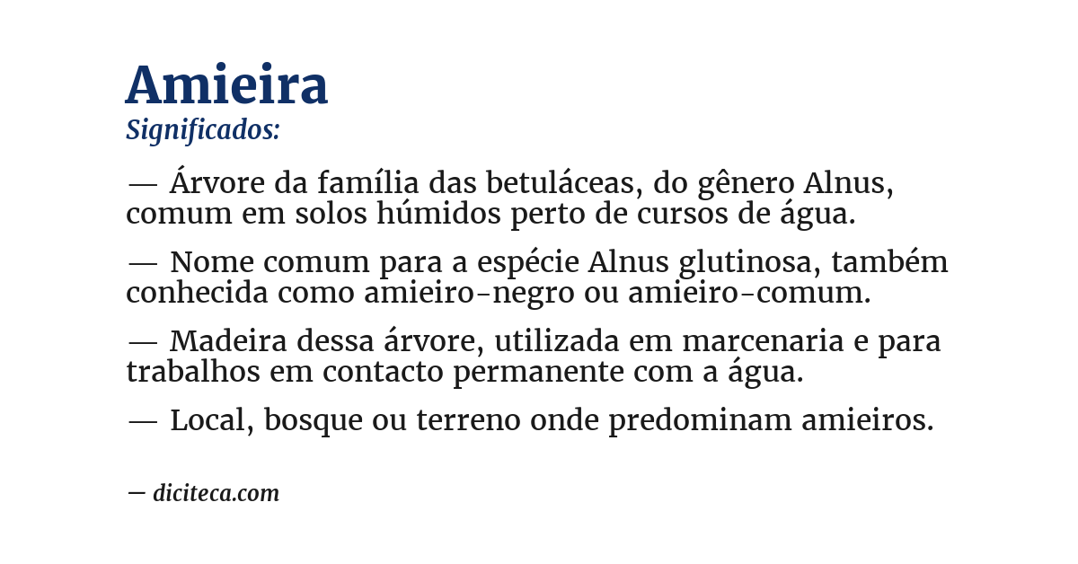 Significado de amieira