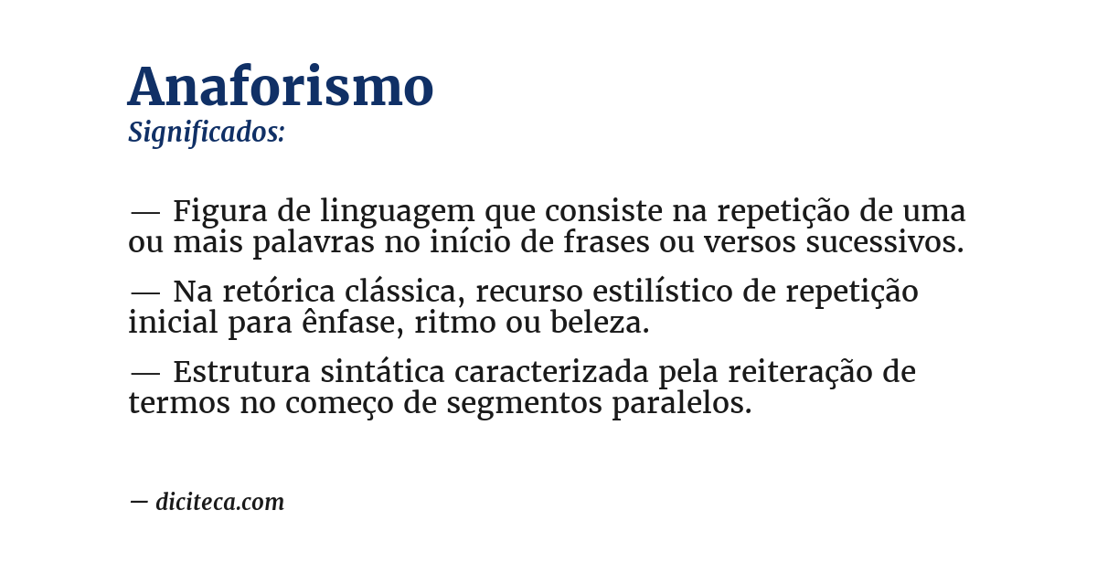 Significado de anaforismo