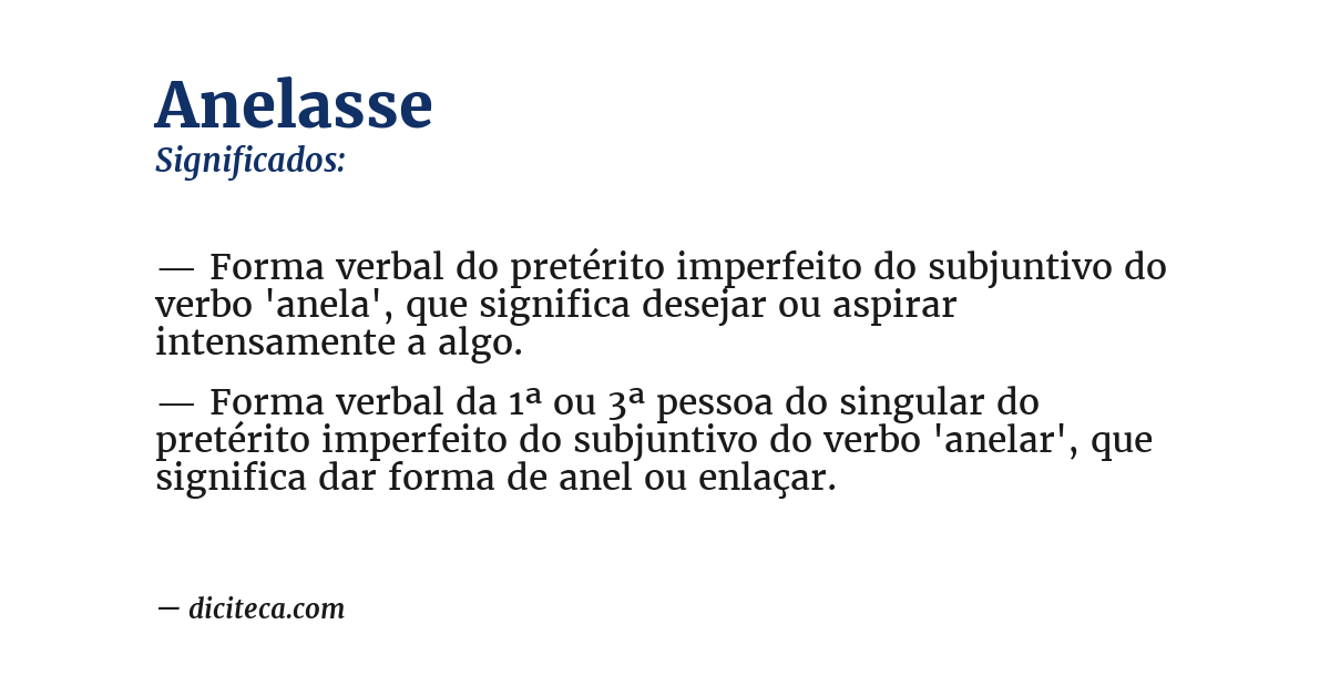 Significado de anelasse