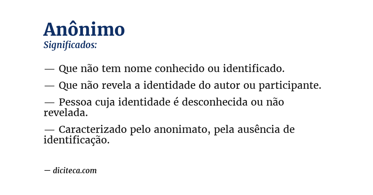Significado de anônimo