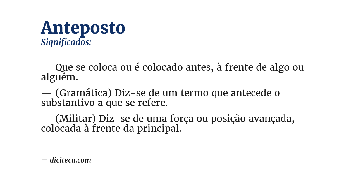 Significado de anteposto