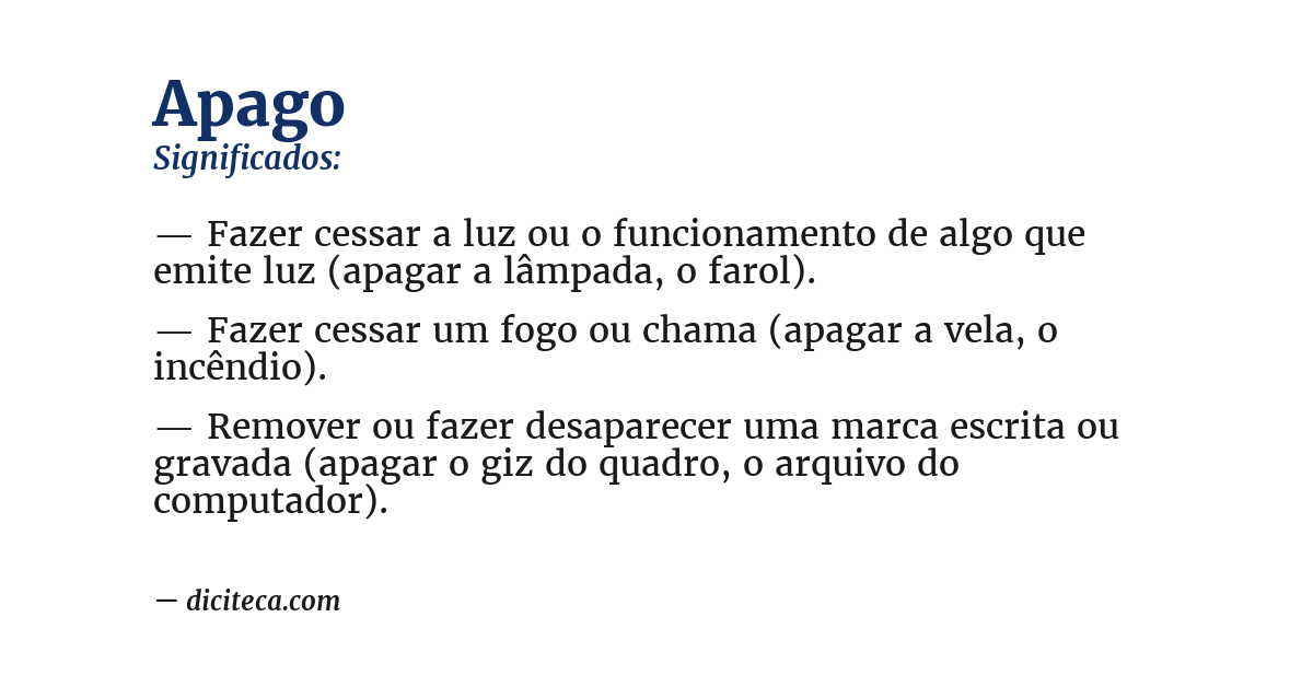 Significado de apago