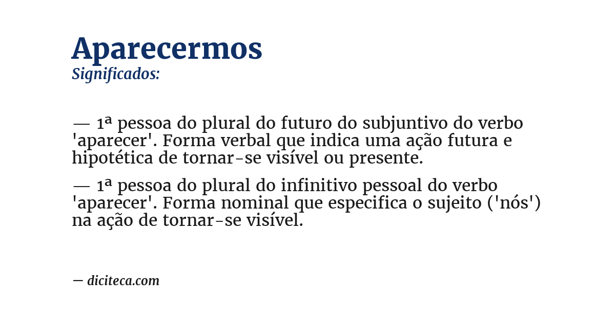 Significado de aparecermos