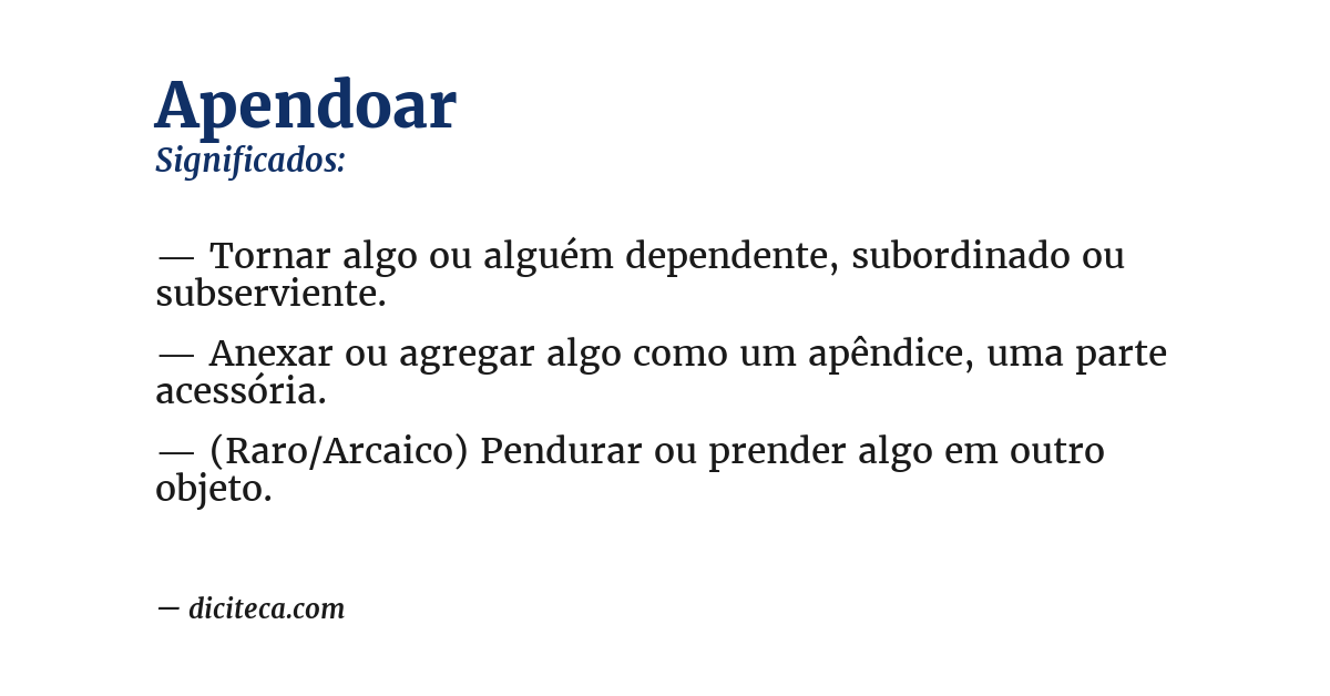 Significado de apendoar
