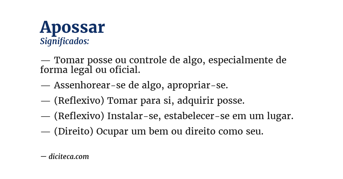 Significado de apossar