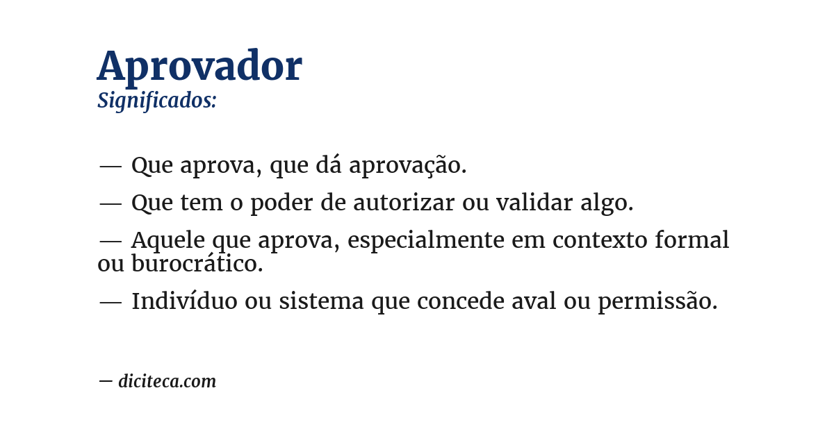 Significado de aprovador