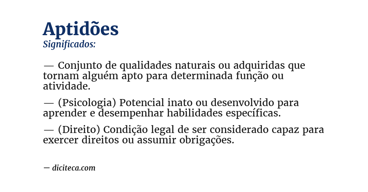 Significado de aptidões