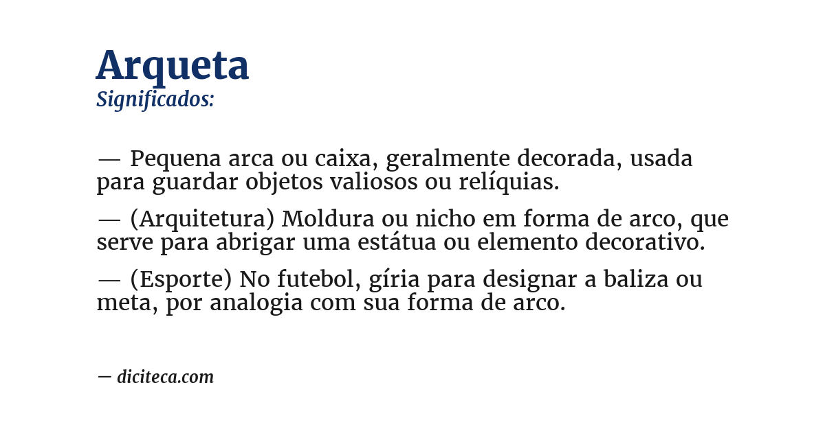 Significado de arqueta