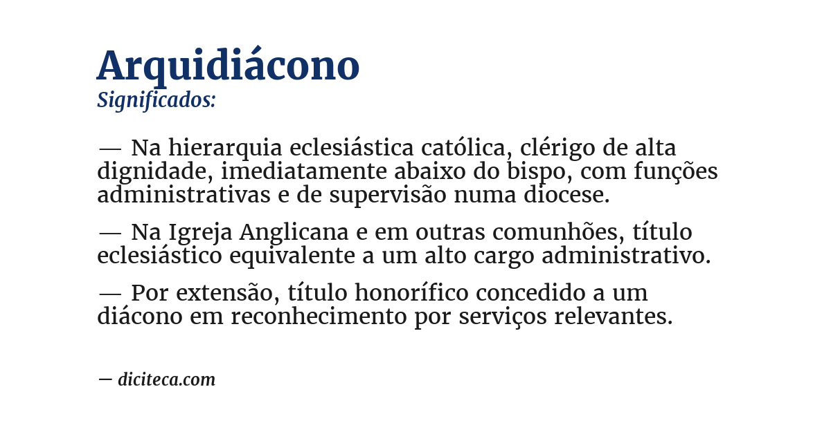 Significado de arquidiácono