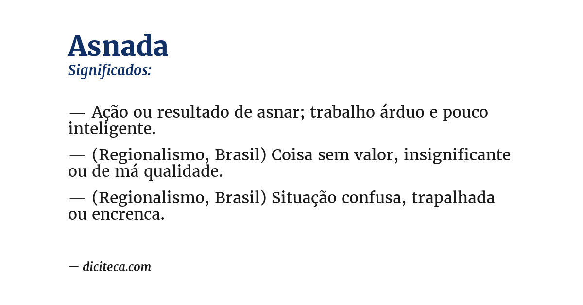 Significado de asnada