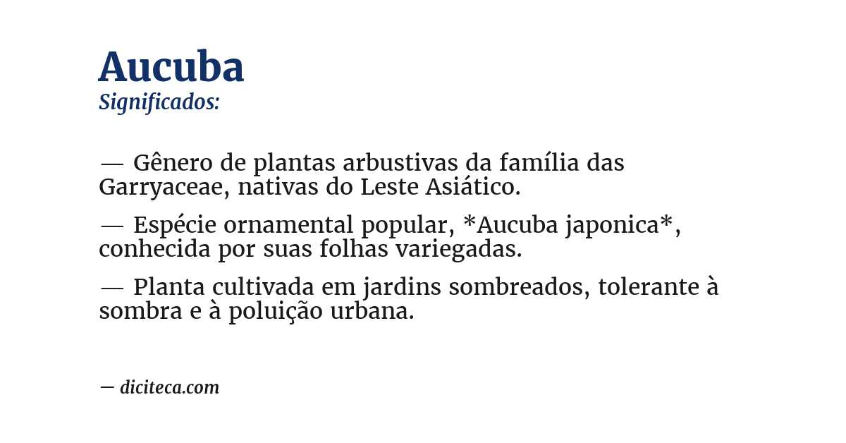 Significado de aucuba