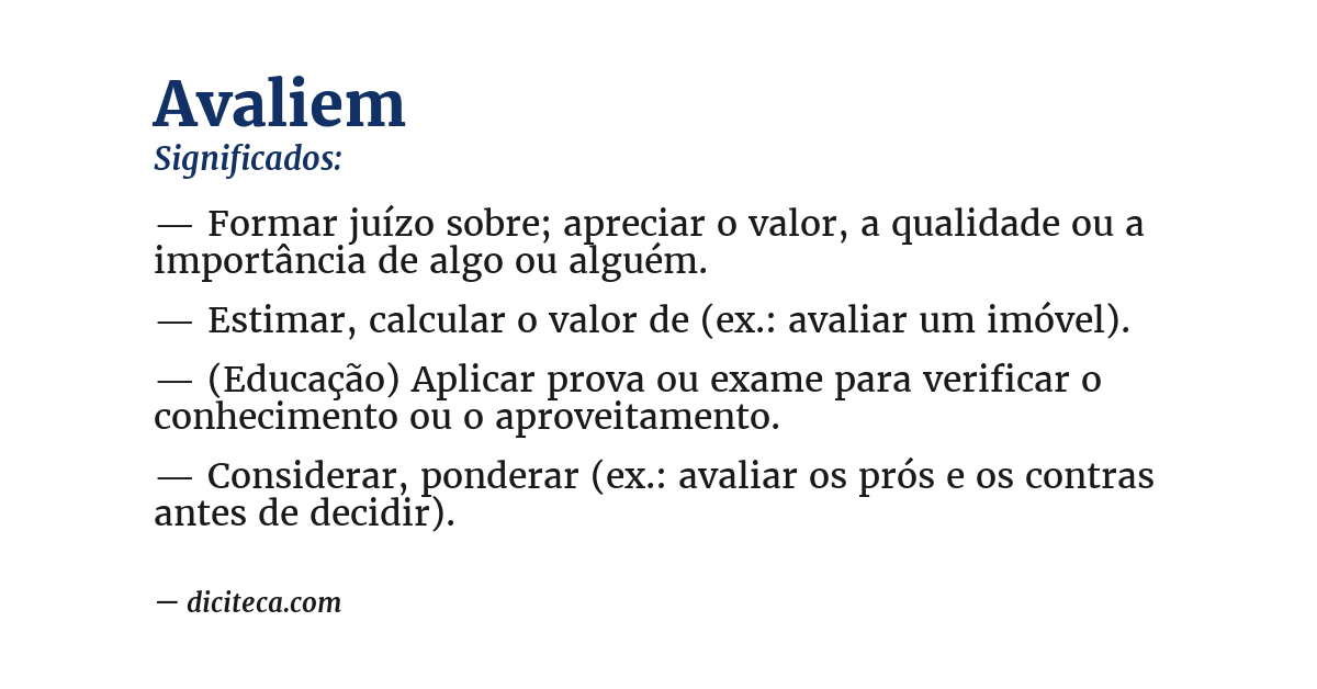 Significado de avaliem