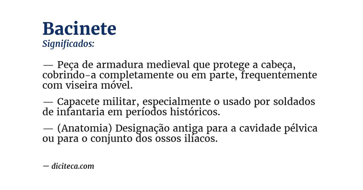 Significado de bacinete