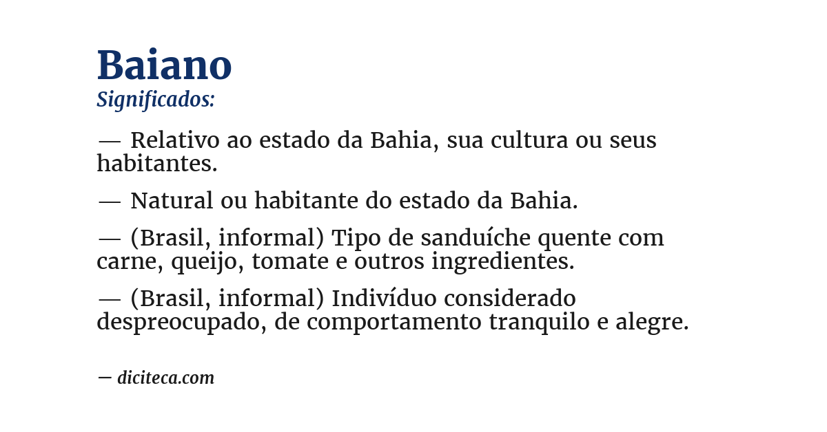 Significado de baiano