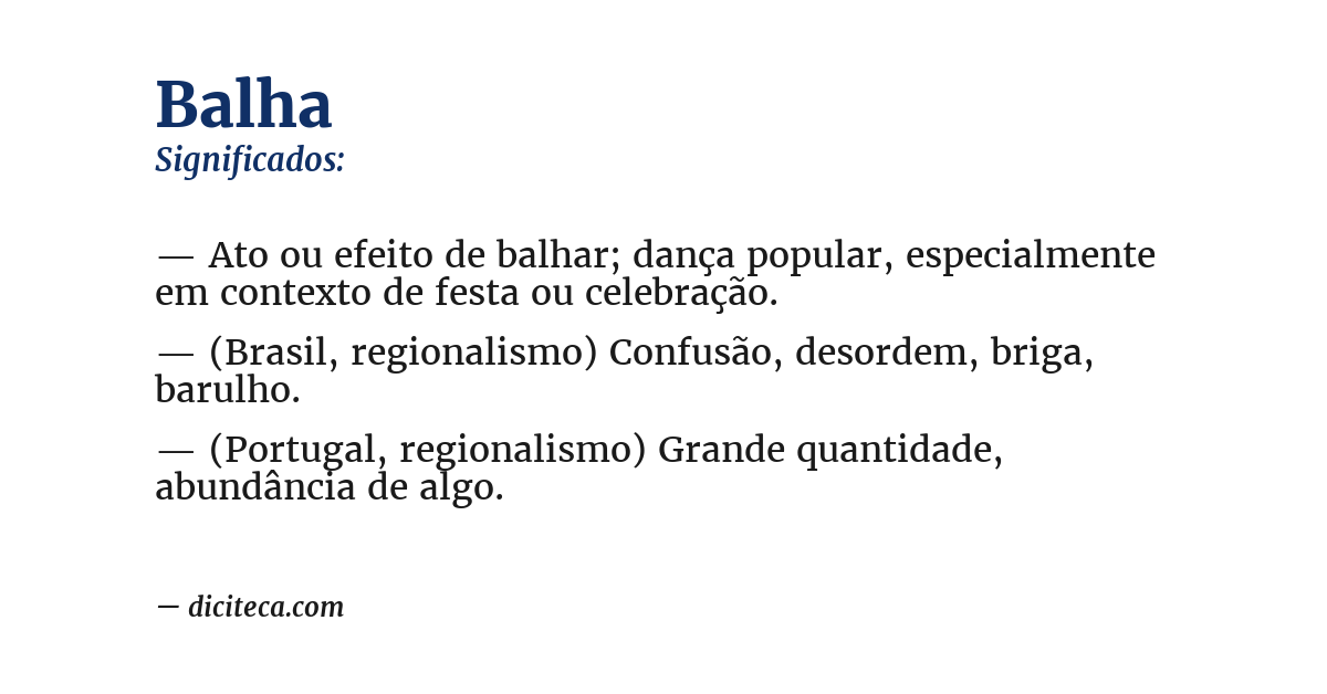 Significado de balha