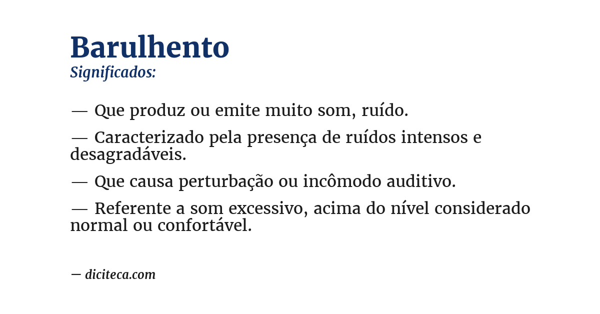 Significado de barulhento