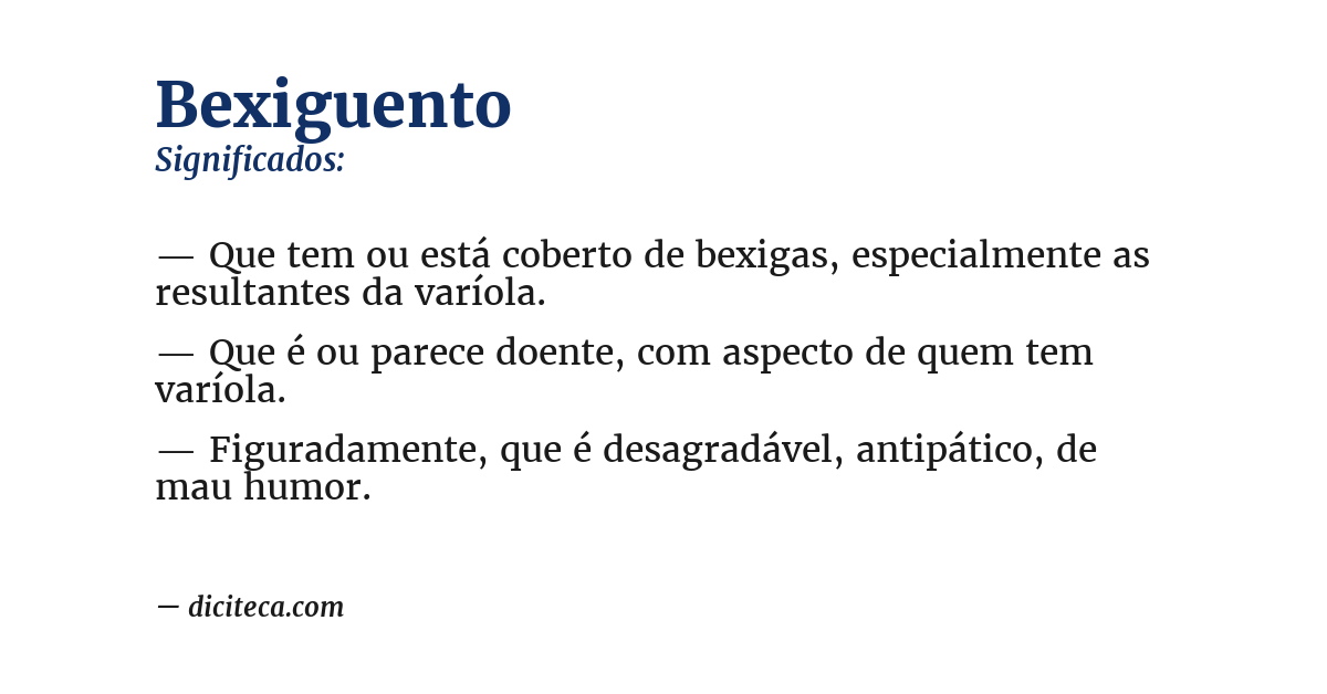 Significado de bexiguento