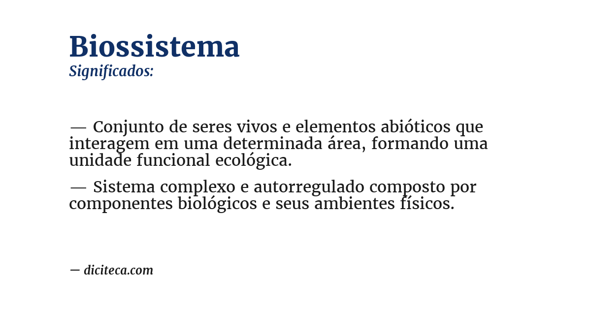 Significado de biossistema