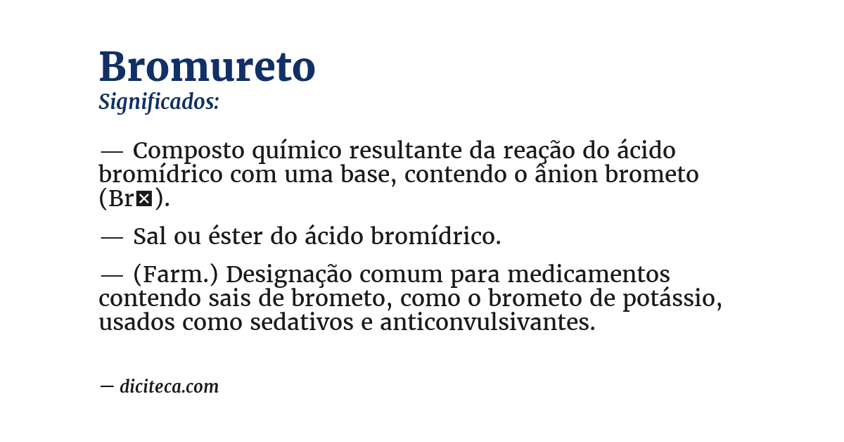 Significado de bromureto
