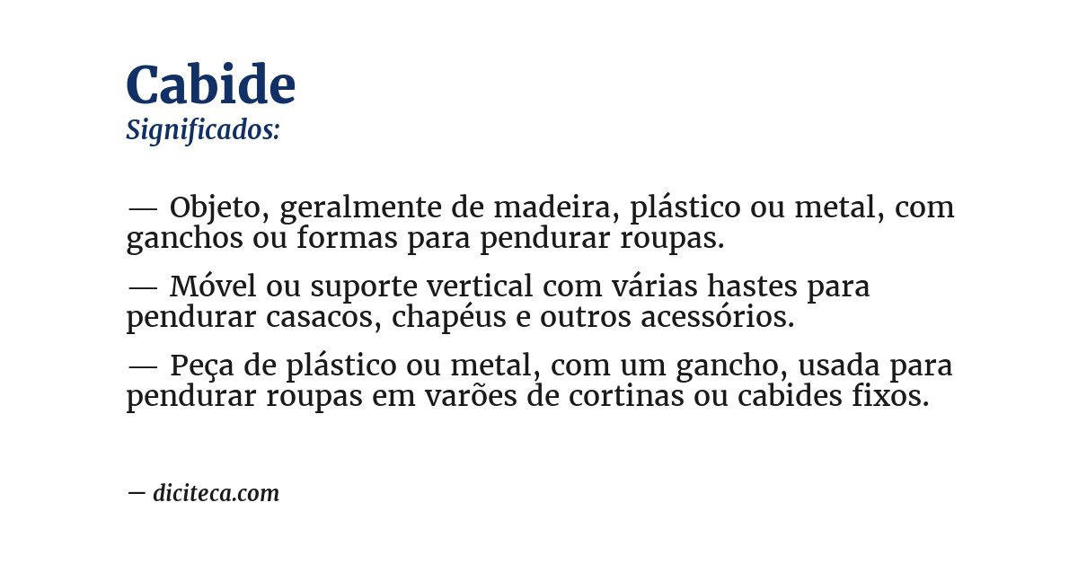 Significado de cabide