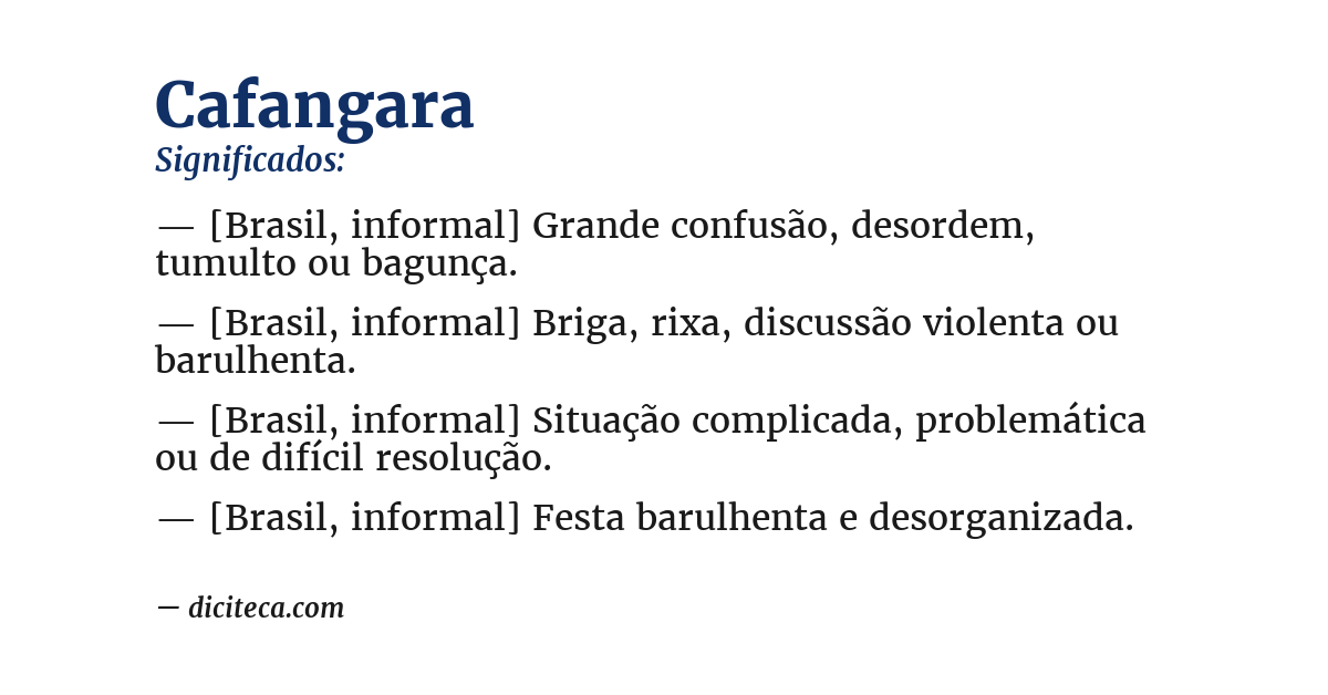 Significado de cafangara
