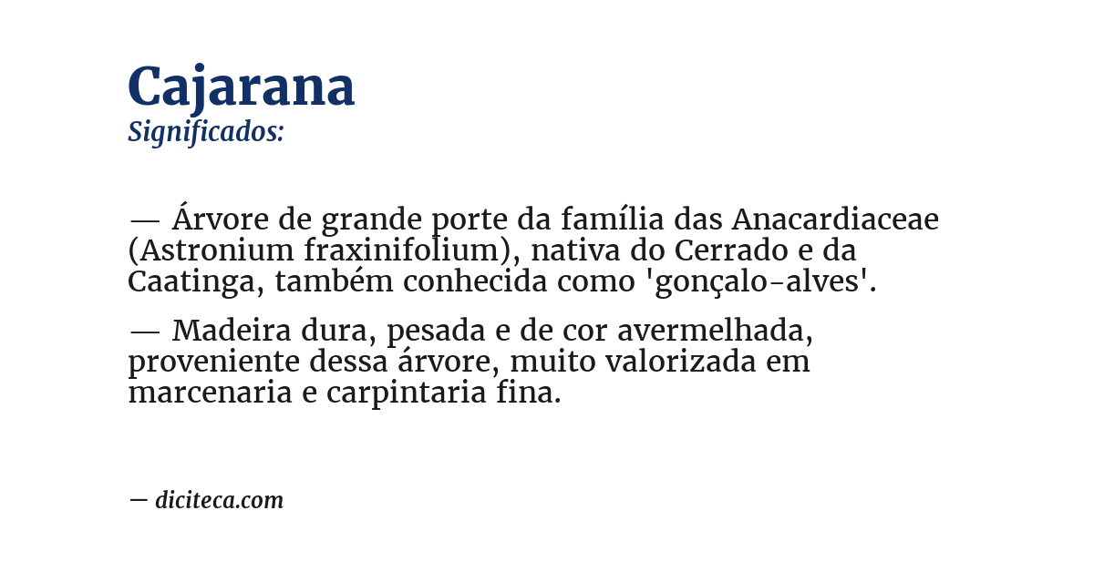 Significado de cajarana