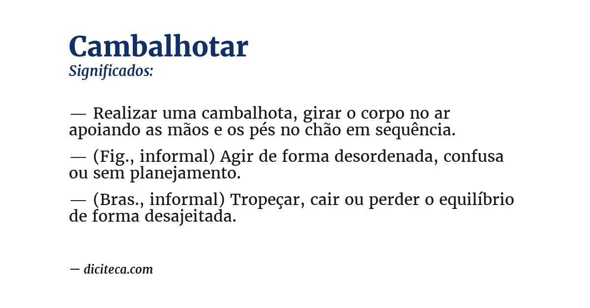 Significado de cambalhotar