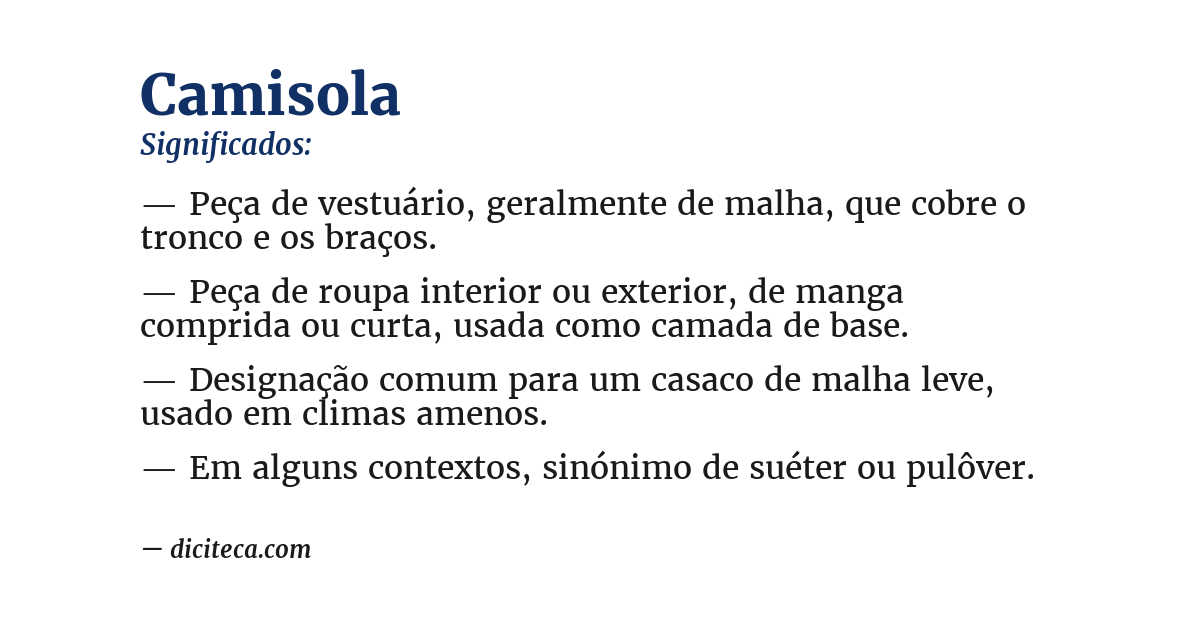 Significado de camisola