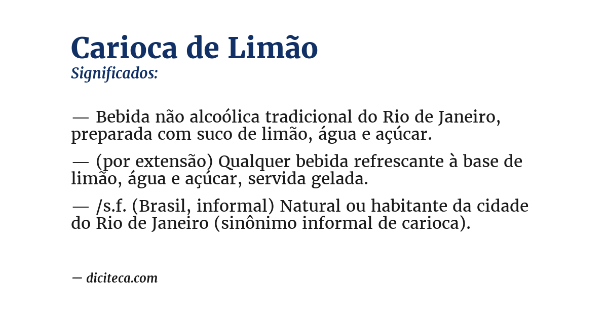 Significado de carioca de limão