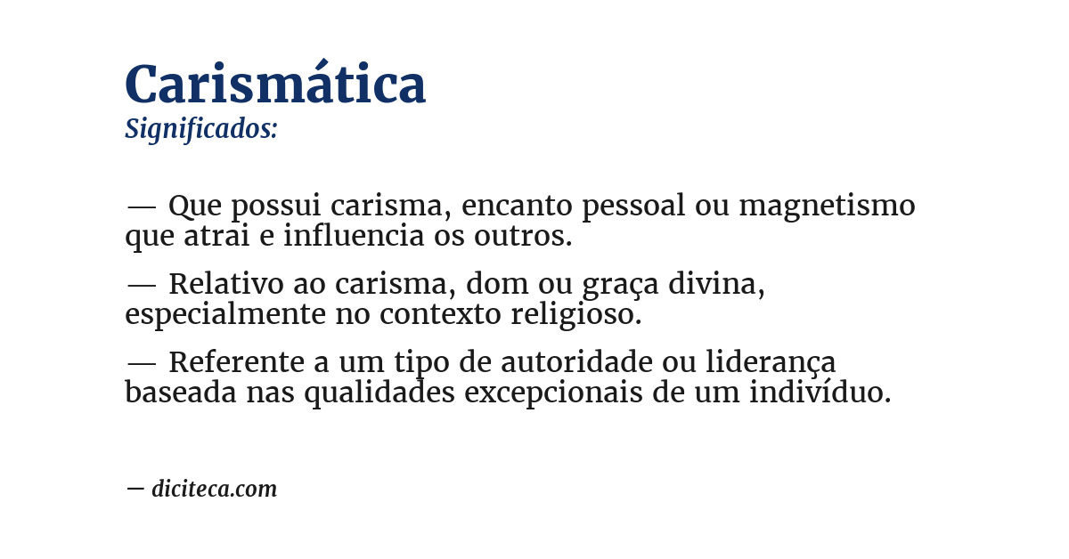 Significado de carismática