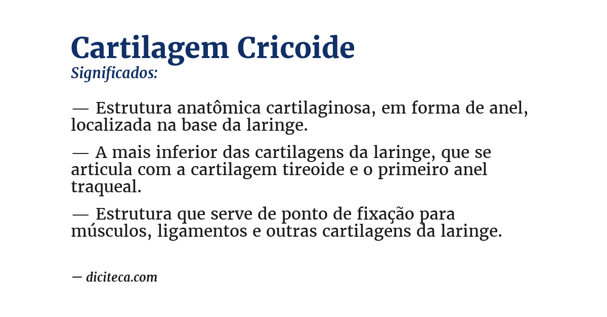 Significado de cartilagem cricoide