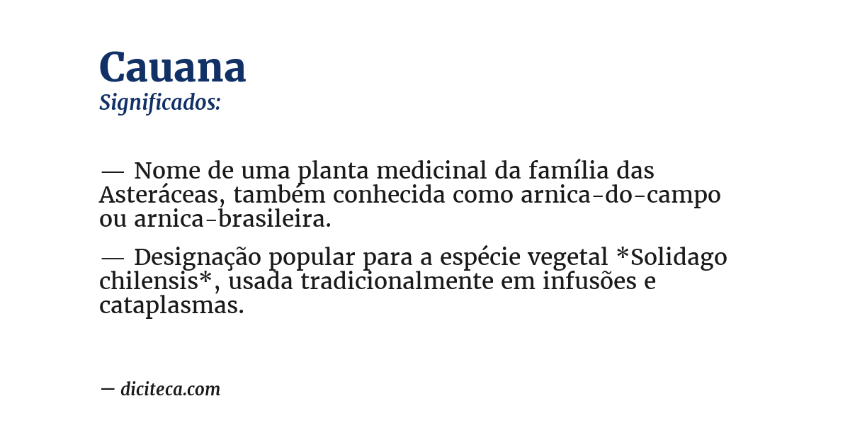 Significado de cauana