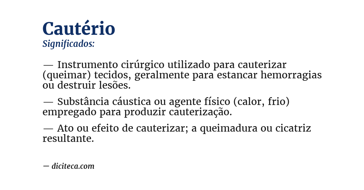 Significado de cautério