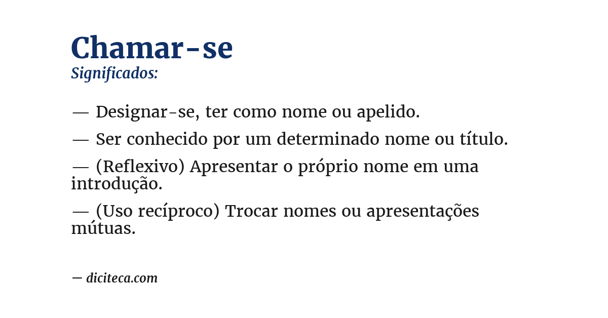 Significado de chamar-se