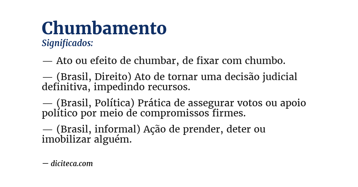 Significado de chumbamento