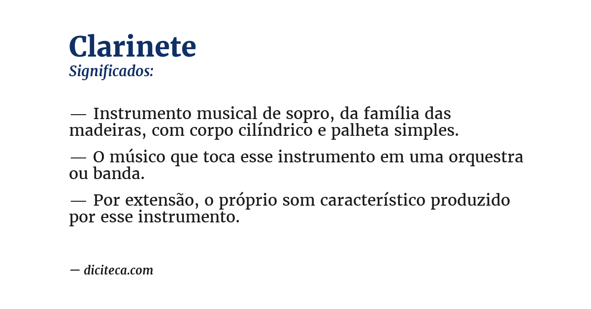 Significado de clarinete