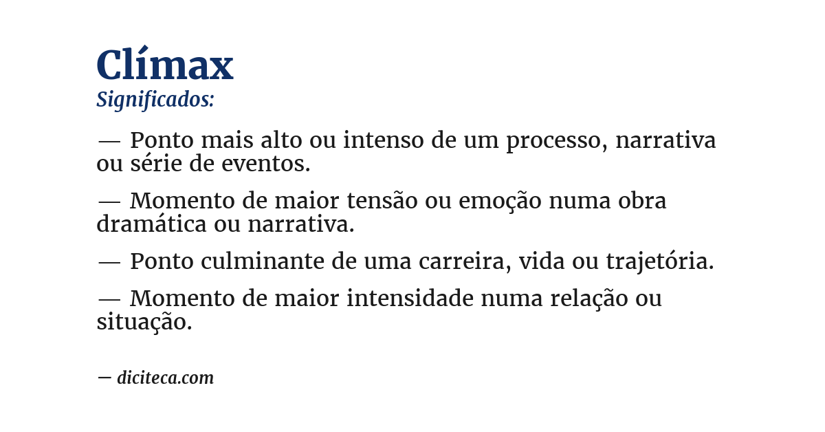 Significado de clímax