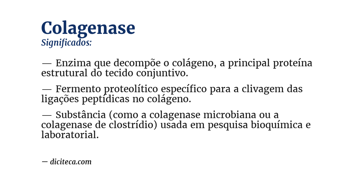 Significado de colagenase