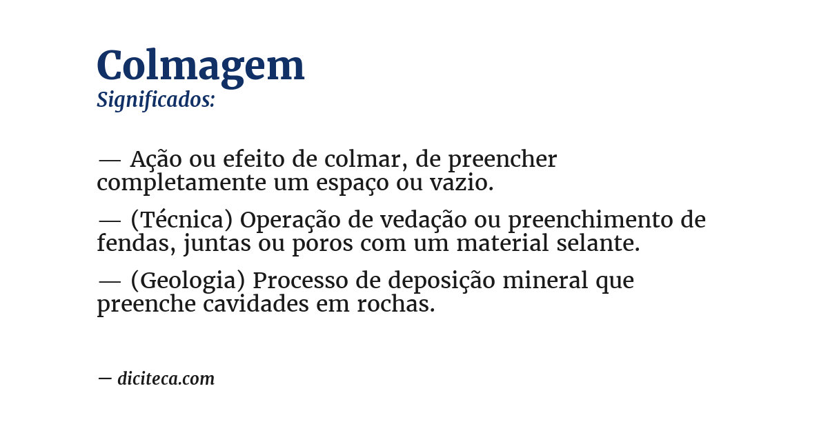 Significado de colmagem