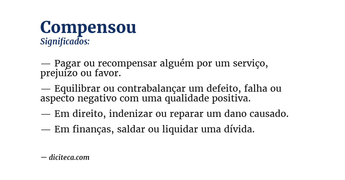 Significado de compensou