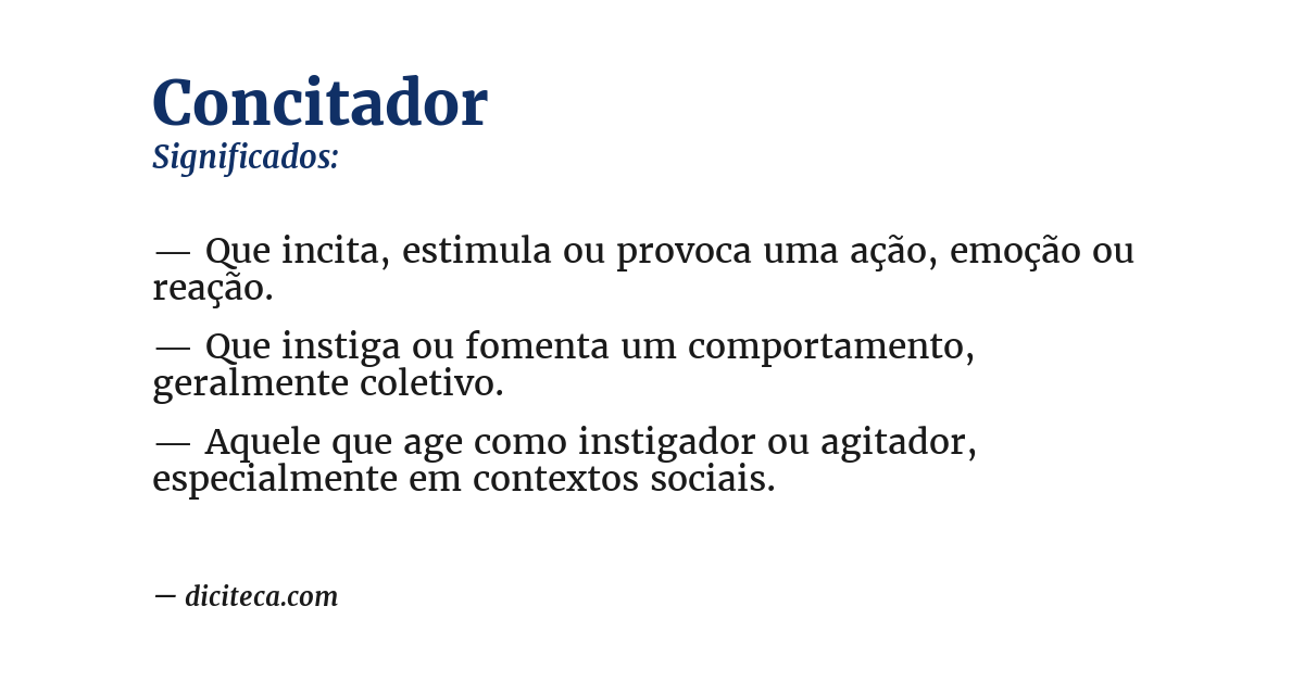 Significado de concitador