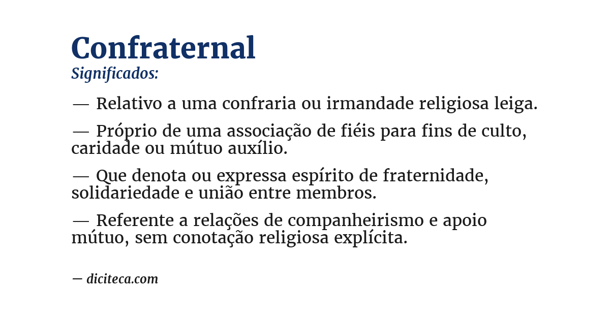 Significado de confraternal