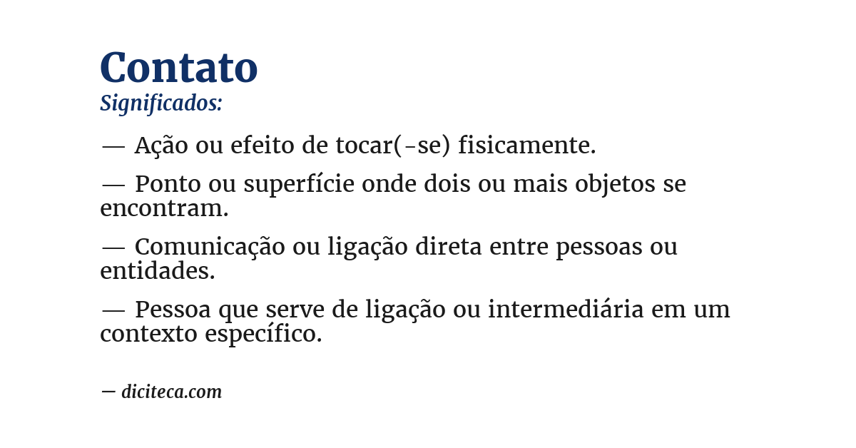 Significado de contato